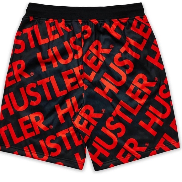 Mens Red/Black Hustler Hoodie and Short Set - Size L - Picture 8 of 12